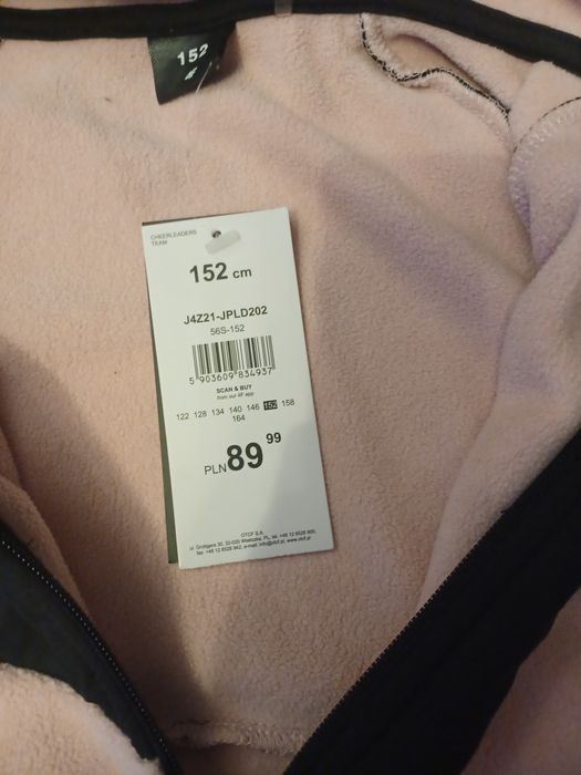 Polar rozpinany z kapturem 4f r. 152 dziewczęcy nowy z metką