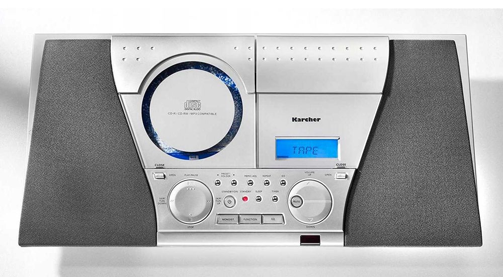 Wieża stereo Karcher MC6550N CD RADIO FM AUX TAPE MP3 WMA KASETA SS662