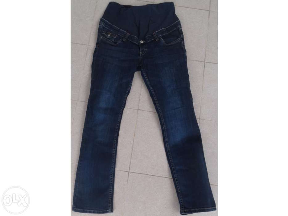 Calças de grávida – h&m mama – 46 – ganga – azul