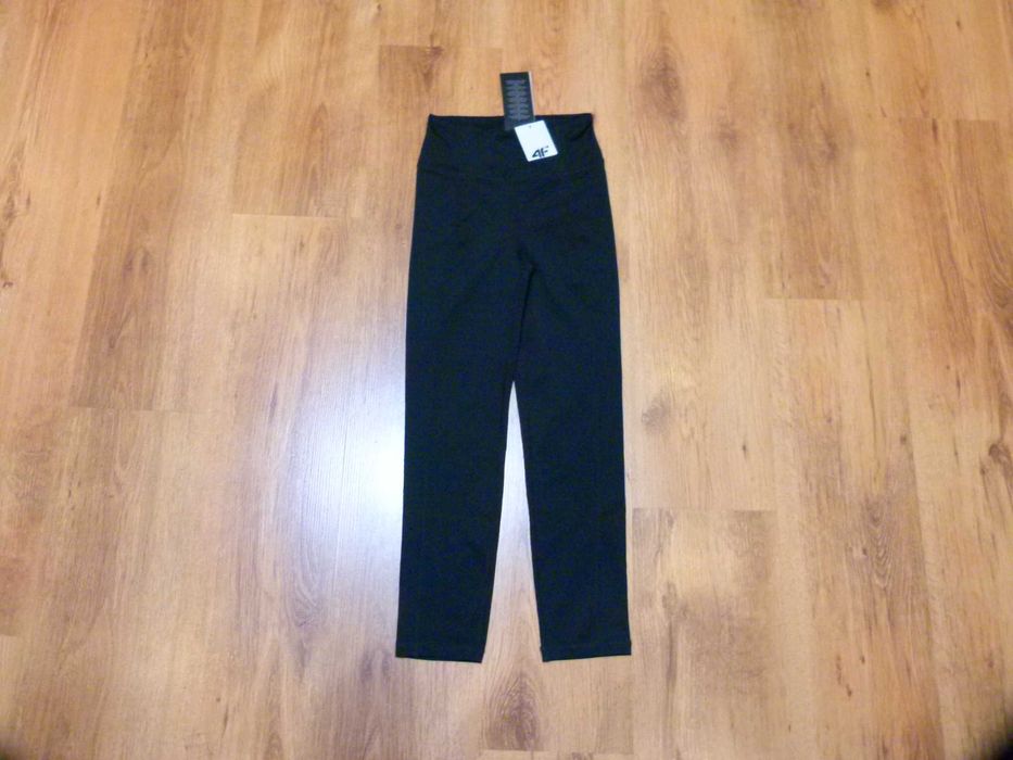 Nowe 4F legginsy sportowe czarne wyższy stan długość 7/8 rozm 34 XS