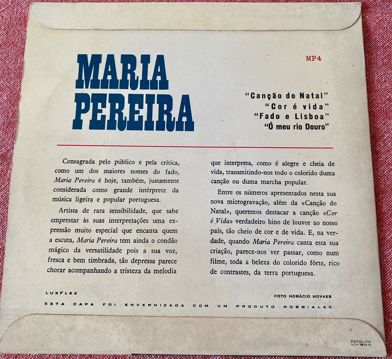 Vinil 45 RPM de Maria Pereira “Cor é Vida”