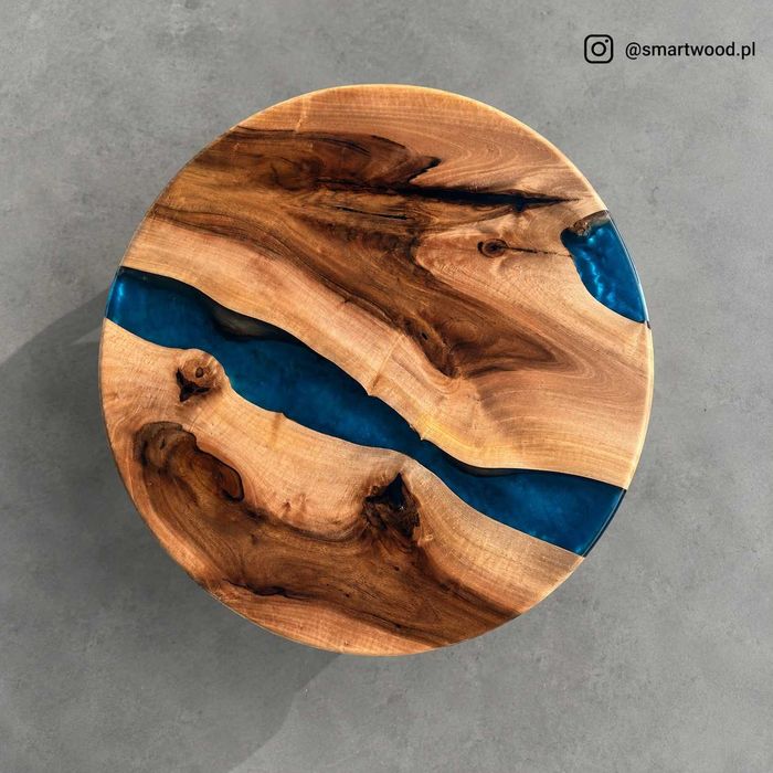 Stolik kawowy mały dąb orzech włoski drewno loft #132
