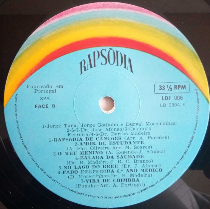 José Afonso, Barros Madeira, etc. - - - - - Coimbra Serenade	- - - 	LP