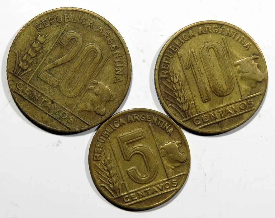 MOEDAS Argentina - 3 Exemplares - Veja as imagens - Só 1,5€