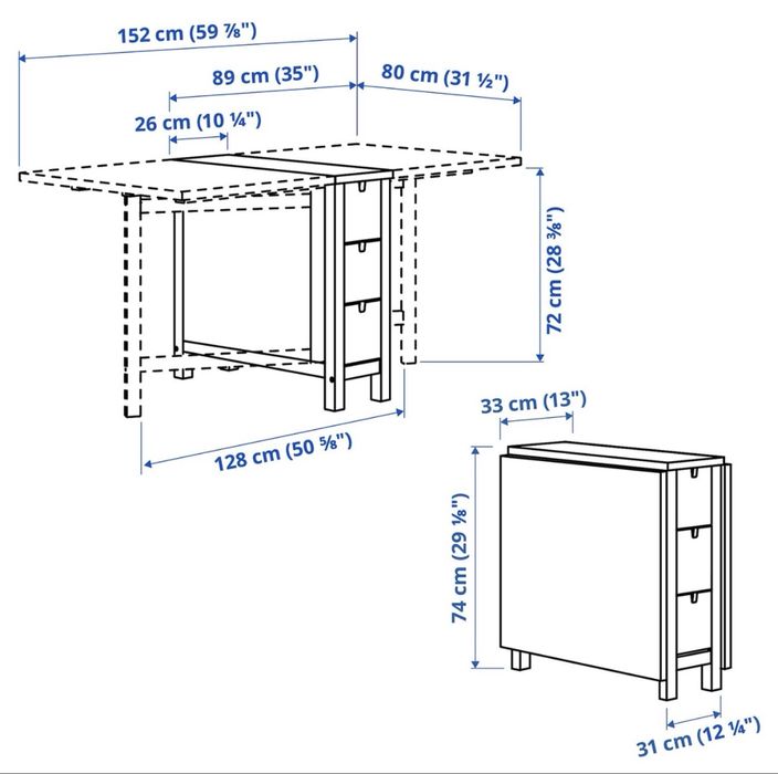 Mesa de abas rebatíveis IKEA - NORDEN