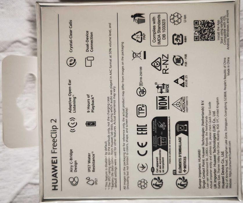 HUAWEI FreeClip 2 – Novo / Selado (com Fatura e Garantia)