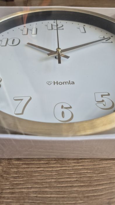 Zegar ścienny złoty Homla