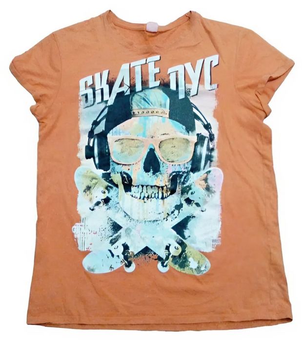 Череп с Наушниками Skate NYC. футболка коллекционная