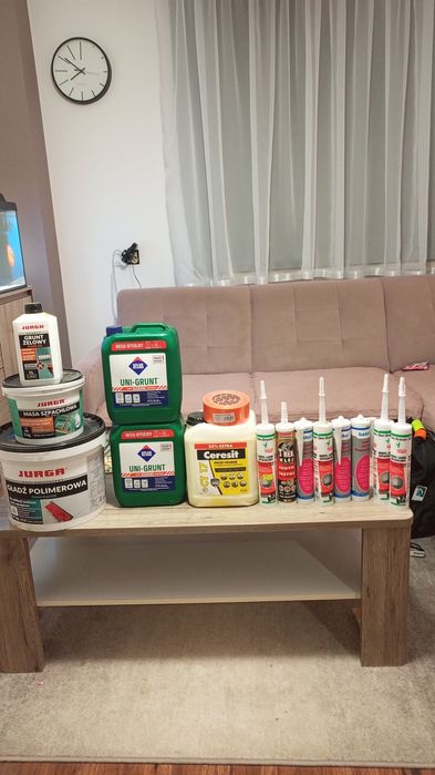 Materiał ,grunt gładź klej akryl taśma masa do laczen