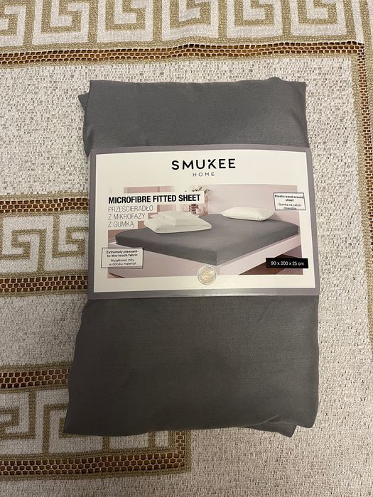 Prześcieradło 90x200 z mikrofazy z gumką szare