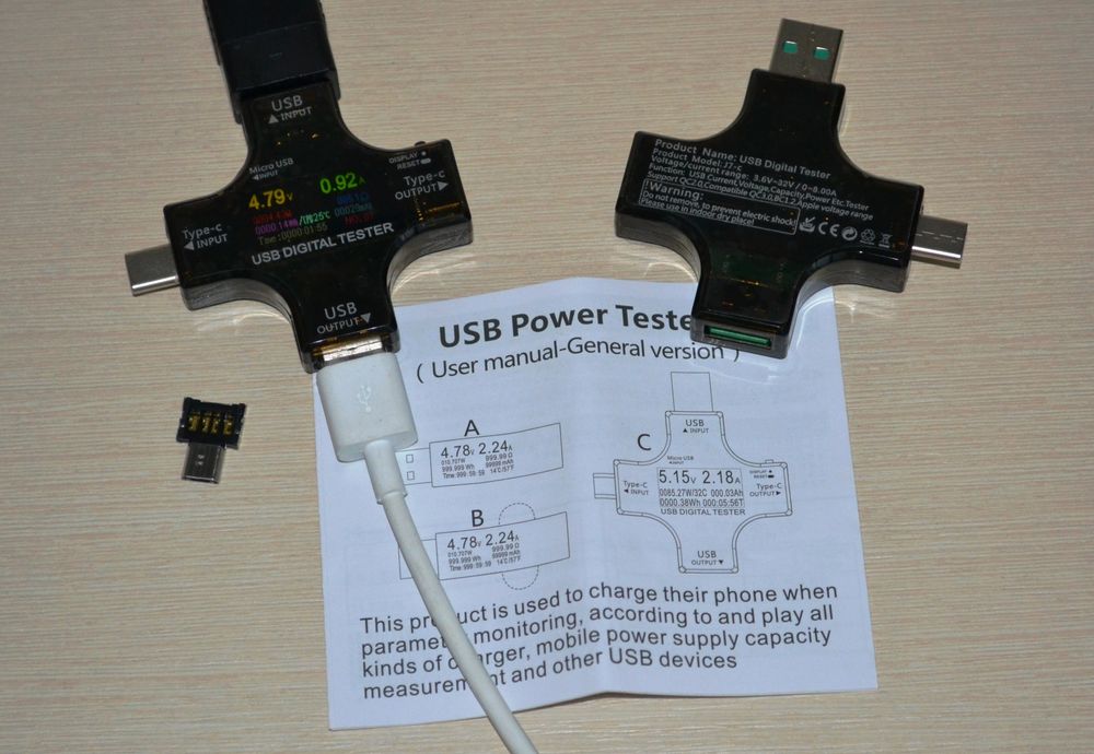 USB тестер J7-c Atorch, кольоровий з графіками, tester, Type-C