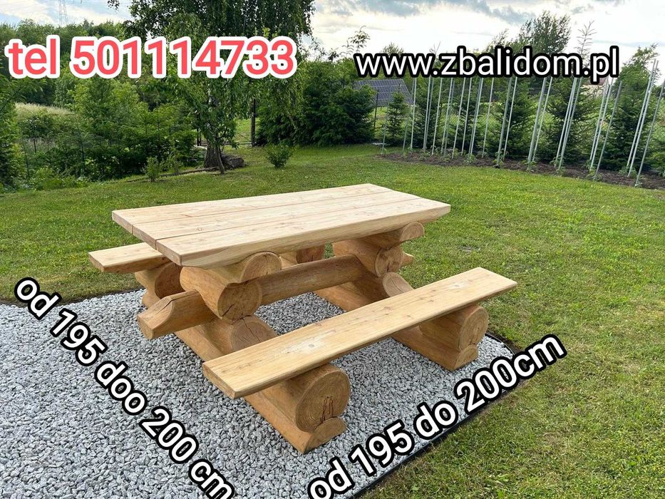 Stół ogrodowy z bala