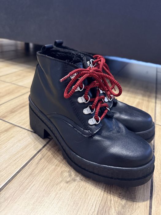Botki trzewiki trapery sznurowane ocieplane platformy