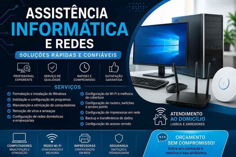 Assistência Informática, Redes Wi-Fi e Manutenção de Computadores