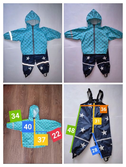 Комплект Куртка+ Напівкомбінезон р 74/80 см Дощовик на флісе Грязепруф