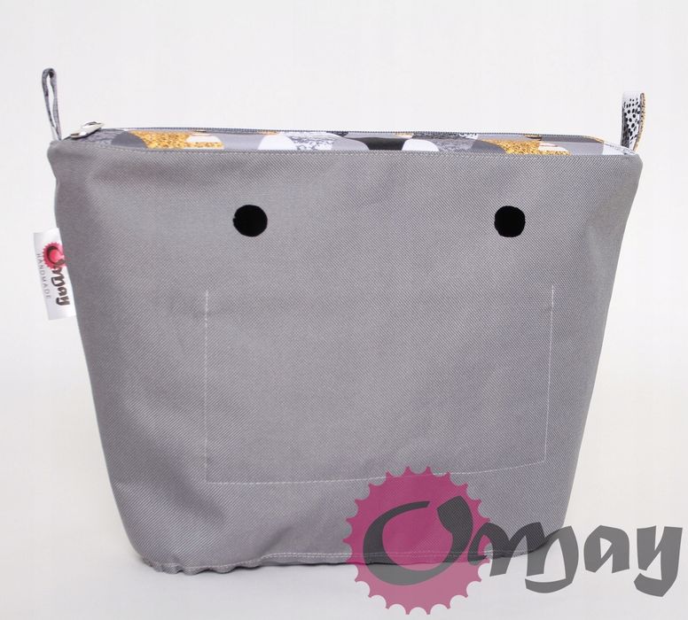organizer OBAG MINI trójkąty szare 2 kieszenie wkład OMAY