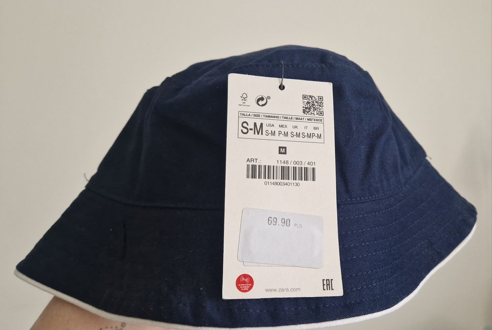 Zara kapelusz bucket na lato, roz. S-M
