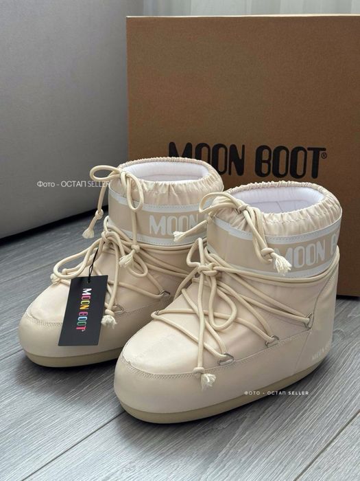 Мунбуты Moon Boot MB Icon Low Nylon beige снегоходы (NEW IN BOX)