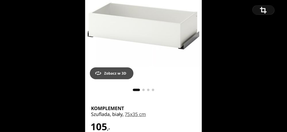 Szuflada pax ikea biala 75x35