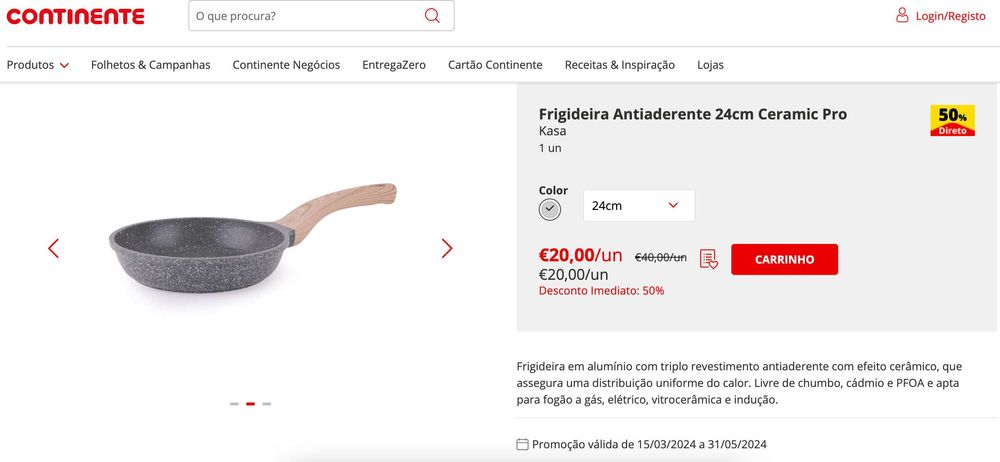 Frigideiras + Grelhador Continente (KASA)