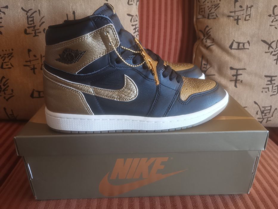 Nike Air Jordan 1 Retro High OG Black Metalic Gold original tam. 42 novas