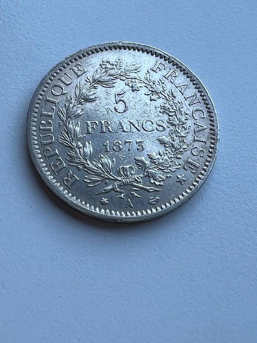 Francja Herkules 5 Francs 1873 srebro 25 gram
