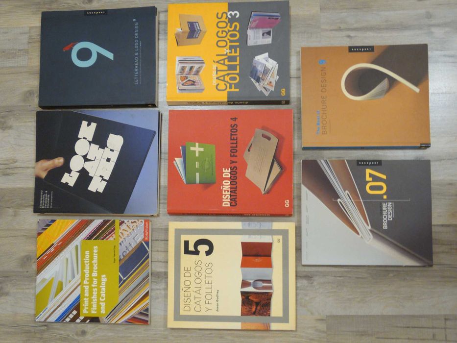 Livros Design Catálogos, Folhetos, Logos, etc.