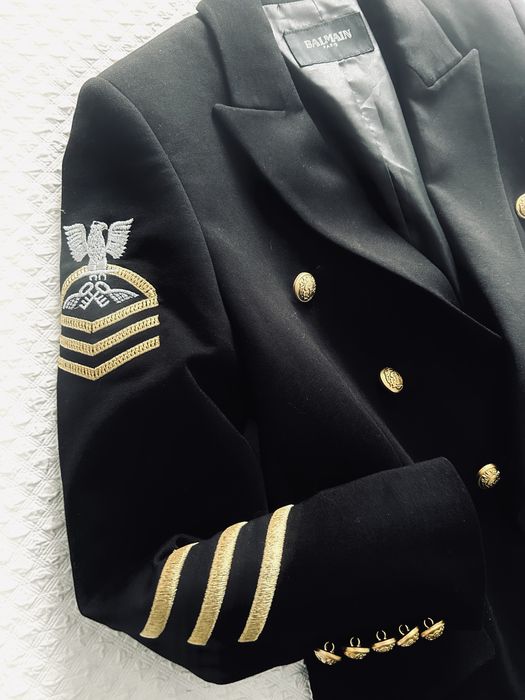 Zakiet marynarka Balmain czarna guziki military