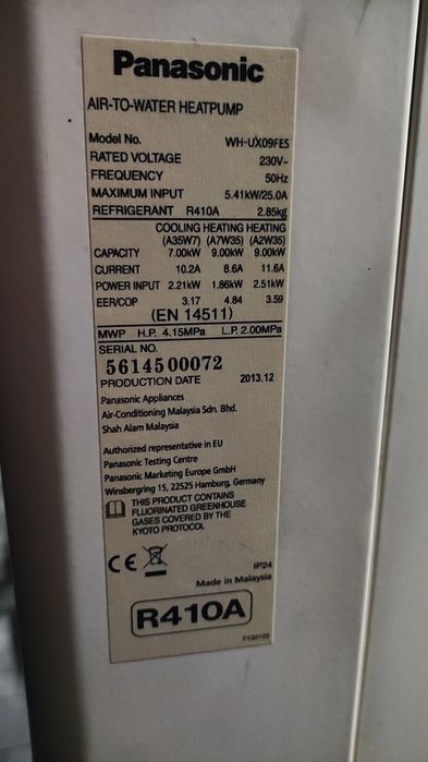 Pompa ciepła panasonic t-cap 9kw