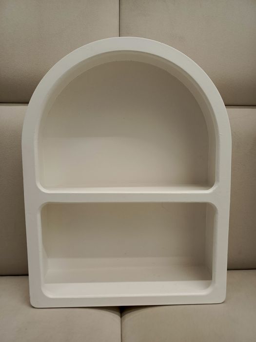 Półka ścienna biała półokrągła, nowoczesna