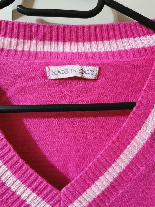 Sweter sweterek damski różowy 40 L Made in Italy serca