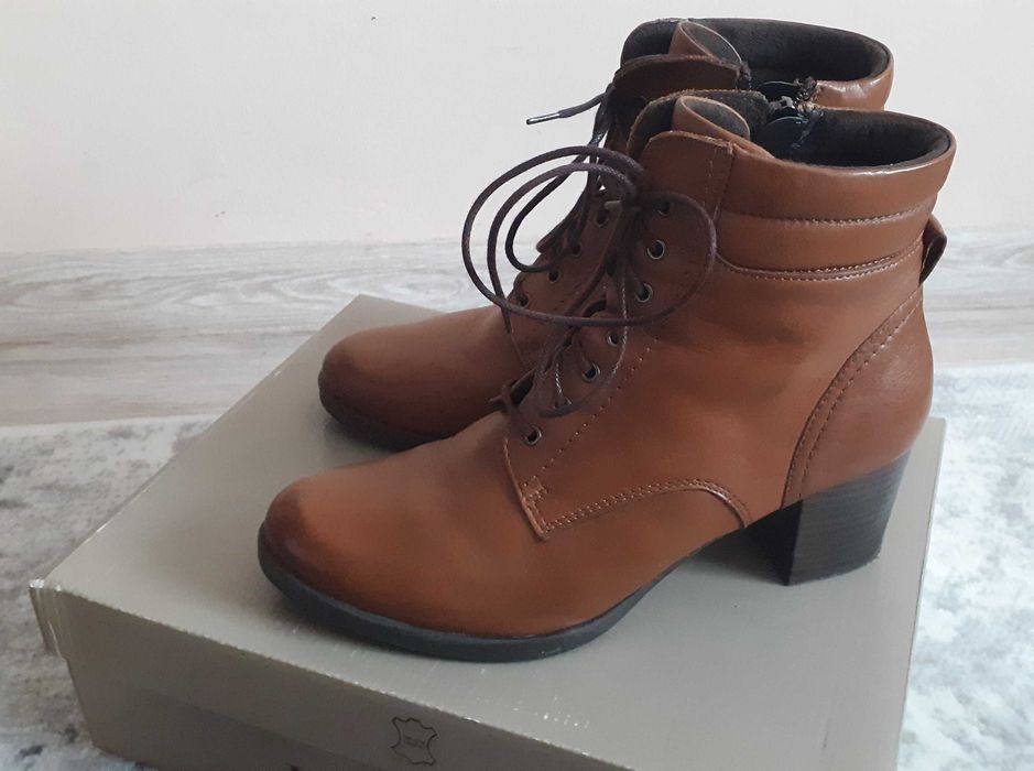 buty botki kamel brązowe lasocki