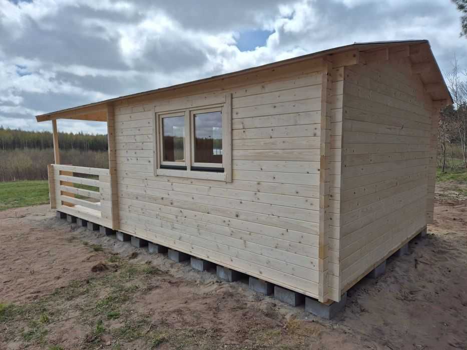 Od ręki SOLIDNY domek drewniany + TARAS* 7m x 4m*28 m2 *SCIANY aż 45mm