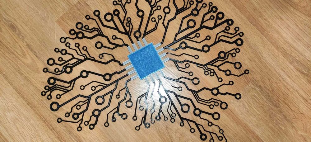 Arte de parede "Cérebro tecnológico" impresso em 3D
