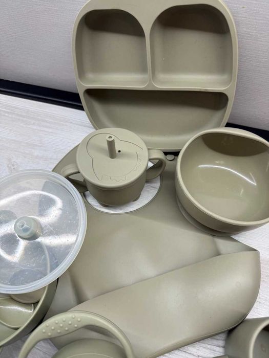 Набір дитячого силіконового ЕКО посуду на присосках, для прикорму