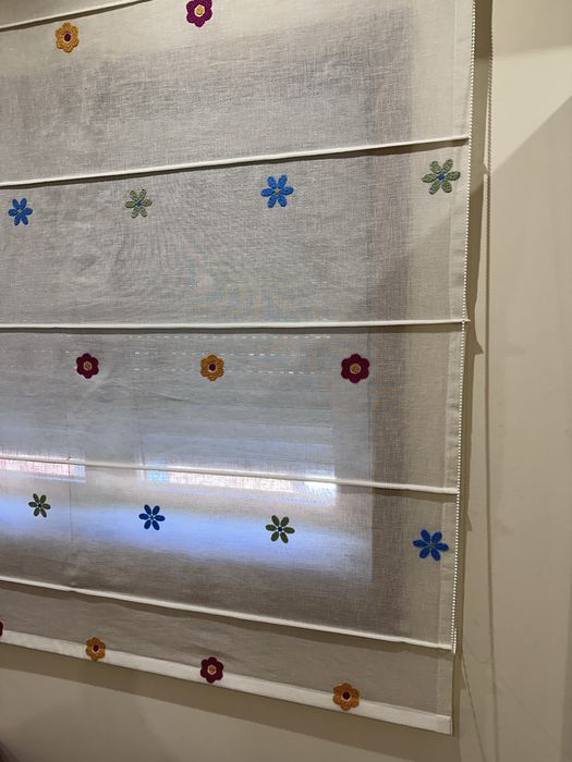 Cortina Tela com flores