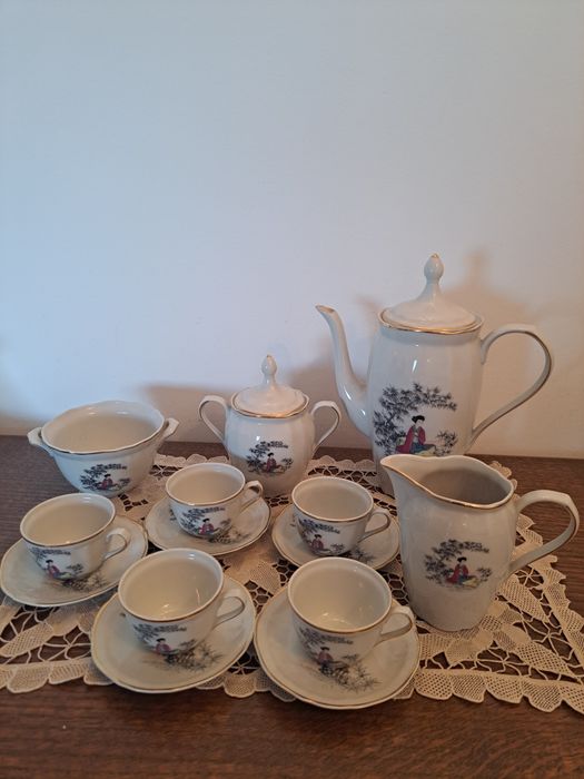 Servico de cha/cafe porcela SP Coimbra