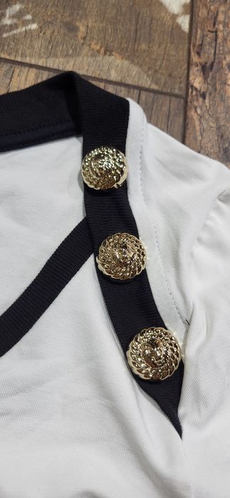 Cudowna biała bluzka damska balmain maselkowa S M