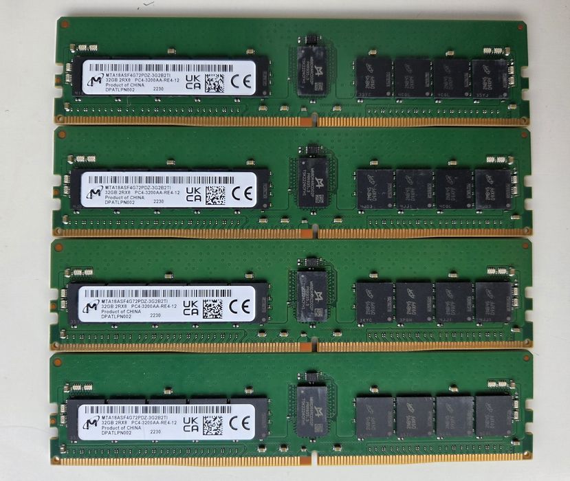 Komplet 128GB (4x32GB) DDR4 3200MHz ECC Micron