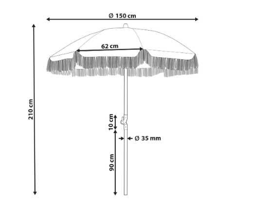 Guarda-sol Riscas Rosa e Branco - NOVO