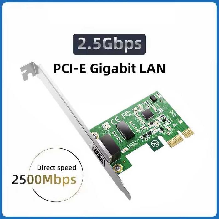 Karta sieciowa LAN Ethernet 2.5Gb PCIe RJ-45 Low Power Windows Linux