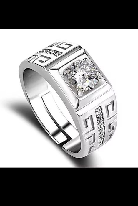 Luksusowy srebrny Pruba 925 pierścionek.