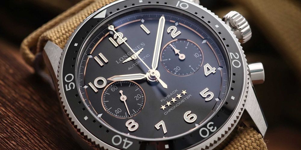 Longines Spirit Flyback Chronograph COSC Chronometer NATO L3.821.4.53.9 Pilot Sportowy Zegarek Męski