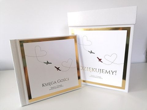 Księga gości na wesele z motywem podróży