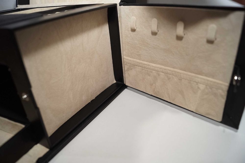 G461 Pudełko szkatułka organizer na biżuterię duży Jewerly Box czarny ...