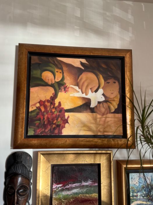 excelente pintura de um Pintor ntor portugues dos anos 30