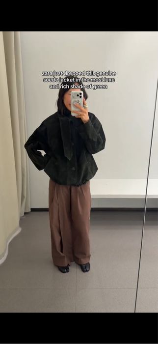 Замшева шкіряна куртка Zara