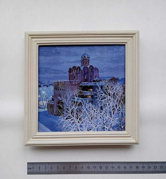 Картина "Зима" акрил, 18х18