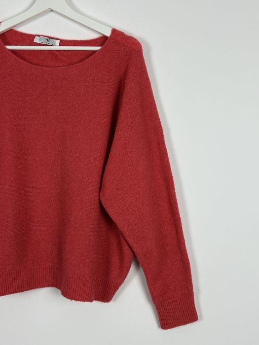 Sweter Peter Hahn premium XL 42 okrągły dekolt koral