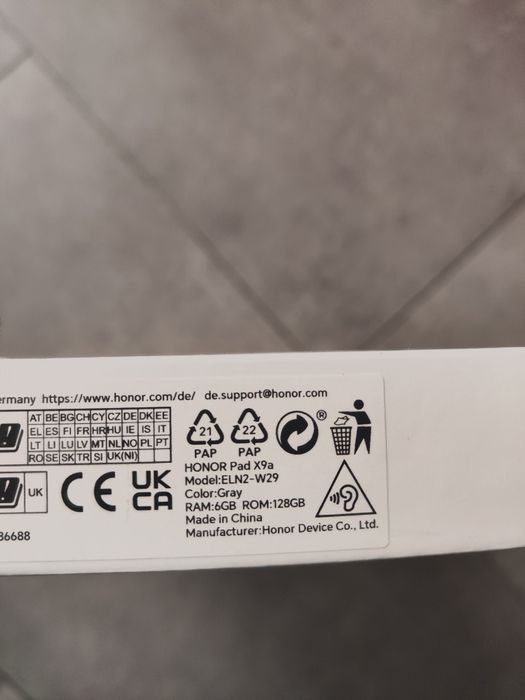 Tablet Honor Pad X9a NOVO - 6 GB de RAM  -  128 GB